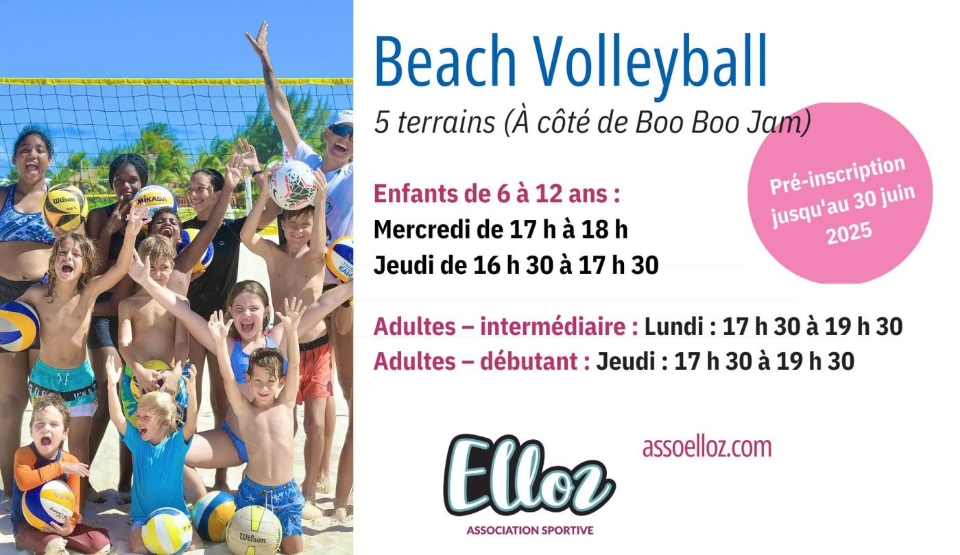 Elloz Beach Volley Pré-inscription rentrée 2025