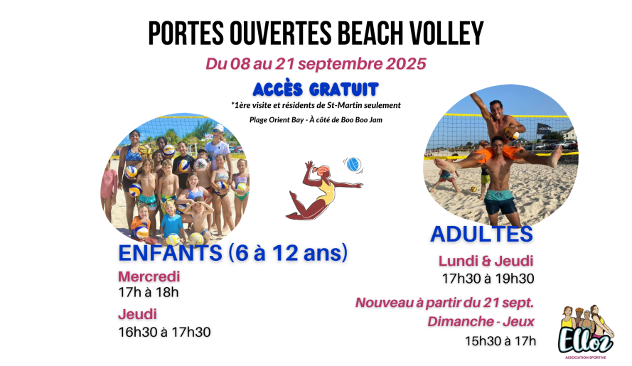 Portes ouvertes : cours beach volley gratuits du 8 au 21 septembre 2025